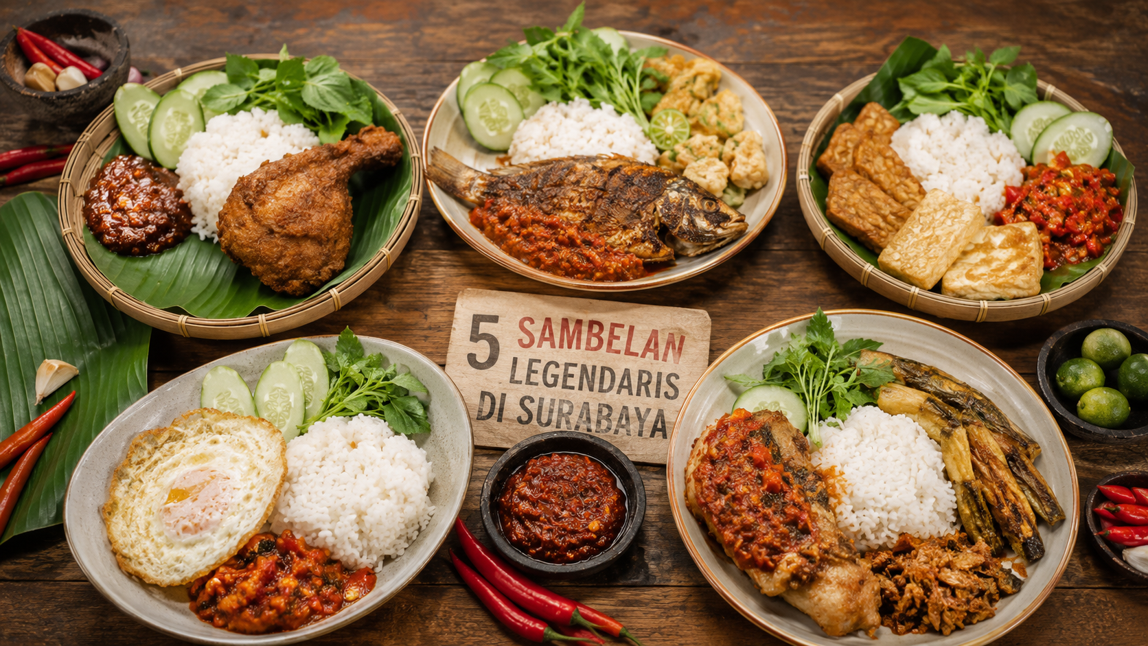 Sego sambel Surabaya dengan sambel petis khas Wonokromo