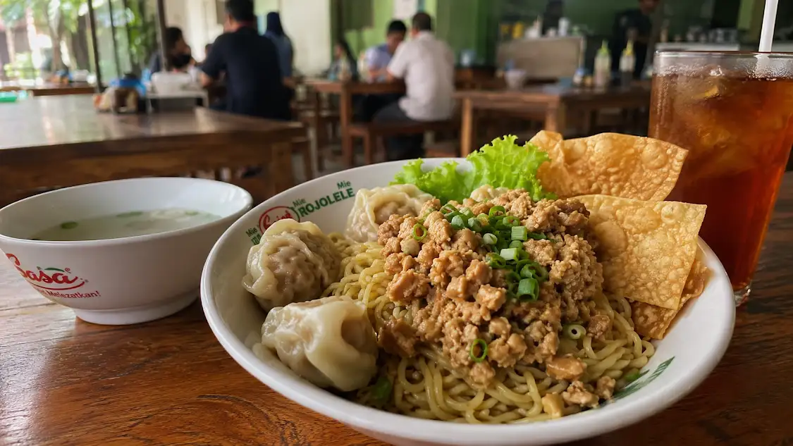 Cwie Mie Malang - menu cwie mie Gloria dengan pangsit goreng